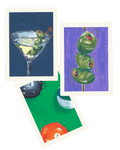 Game Night Trio | Martini, Olive Skewer & Billiard Balls Archival Print Set - shelby nicole