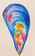 Mussel Shell Watercolor Painting | Coastal Wall Art - shelby nicole originals